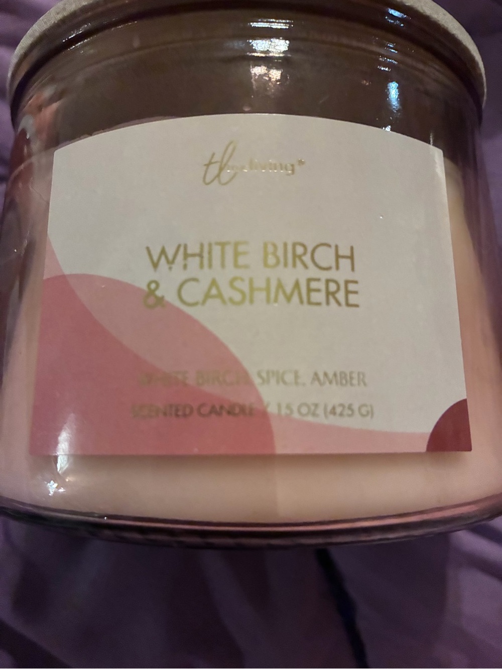 White Birch & Cashmere Scented Candle - Pink